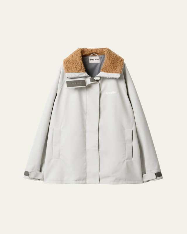 Shearling Collar Oversized Jacket